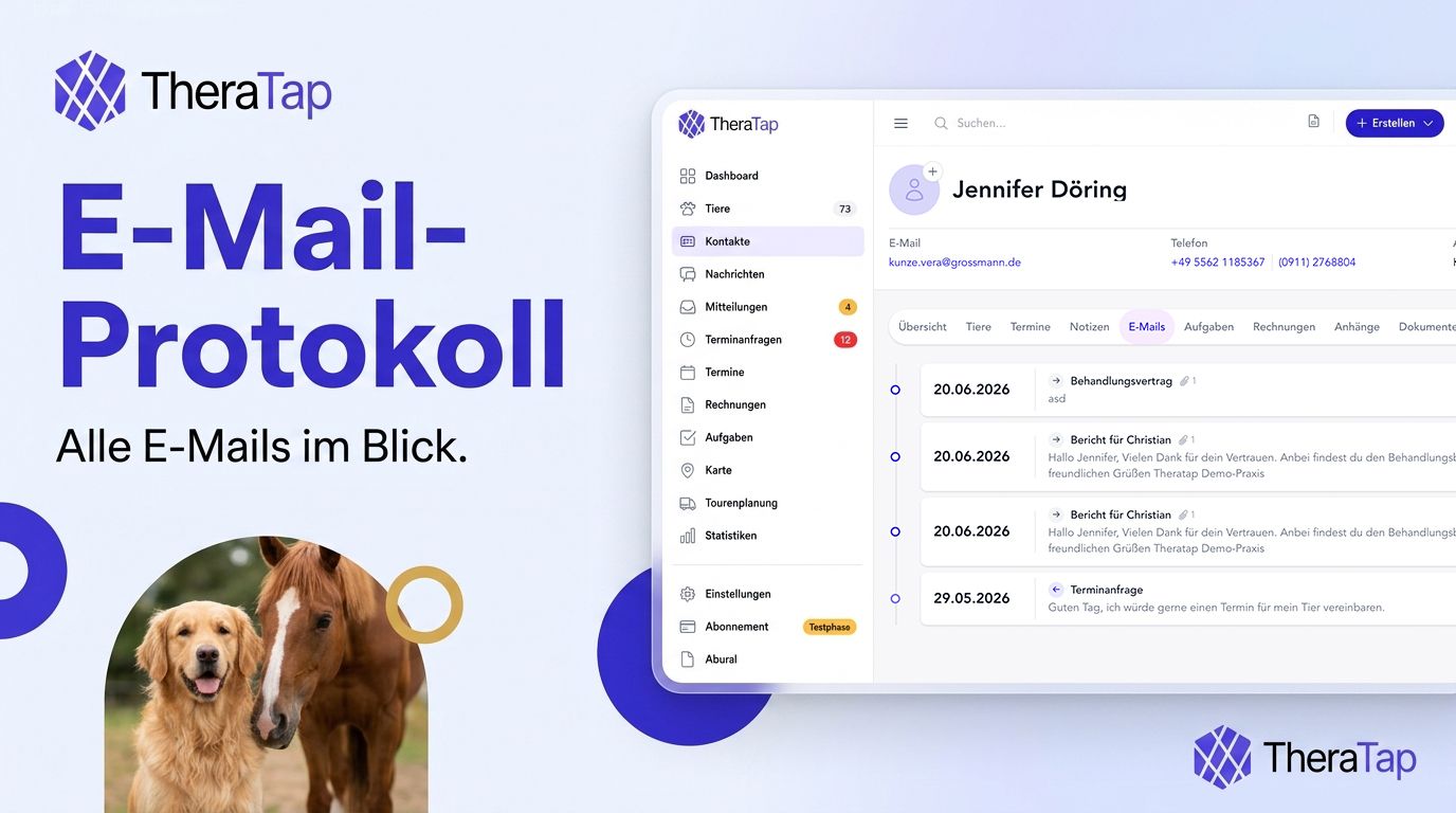 E-Mail-Protokoll in Kontakt- und Tierakte