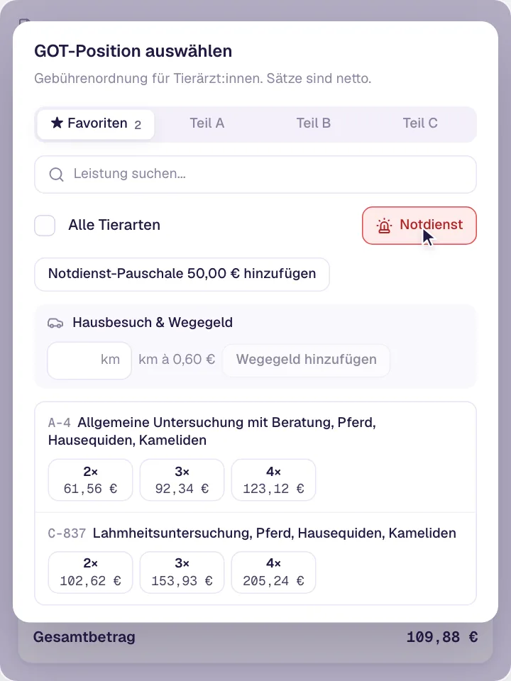 Notdienst & Wegegeld