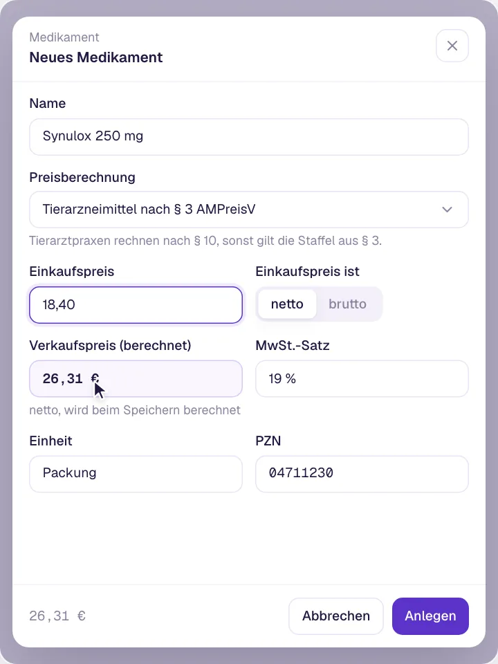 Medikamente nach AMPreisV