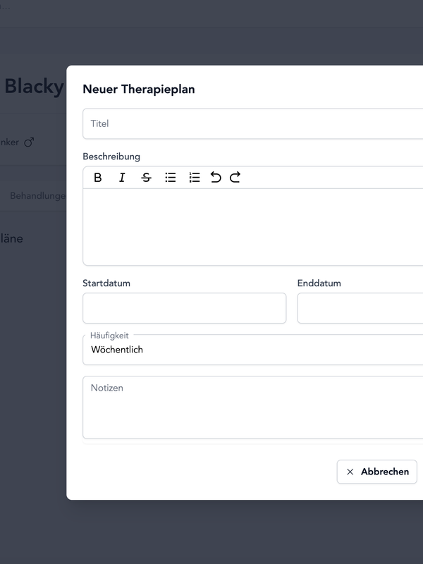 Therapieplanerstellung