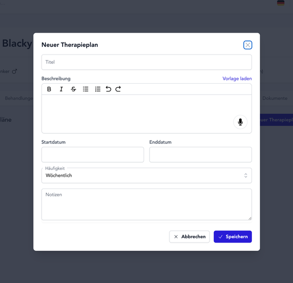 Therapieplanerstellung